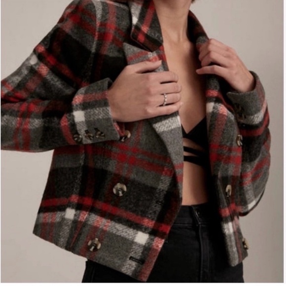 🧡Favorite Daughter Orange and Black Plaid Blazer🧡 - Picture 4 of 11